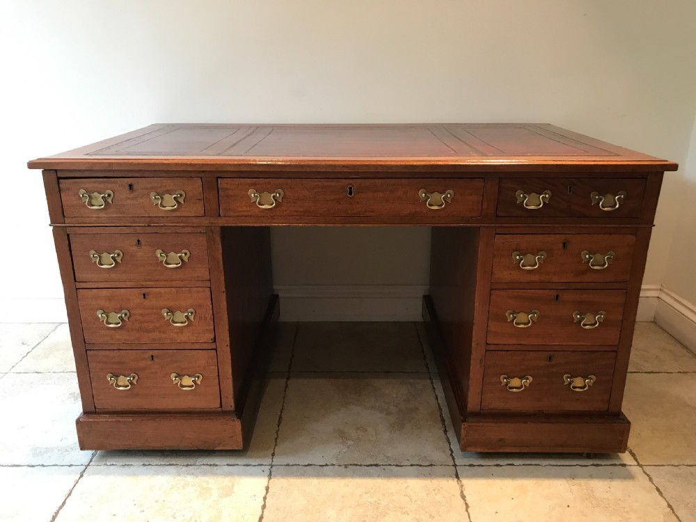 An Impressive Large Edwardian Pedestal Writing Desk View V