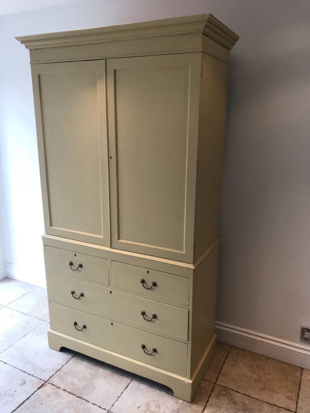 A Very Chic Painted Linen Press Wardrobe  View II