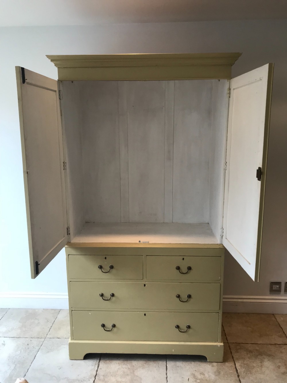 A Very Chic Painted Linen Press Wardrobe  View III