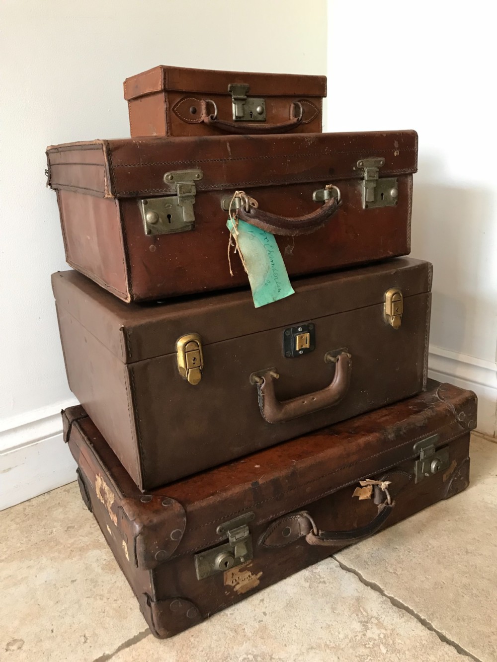 A Vintage set of travel luggage  View II