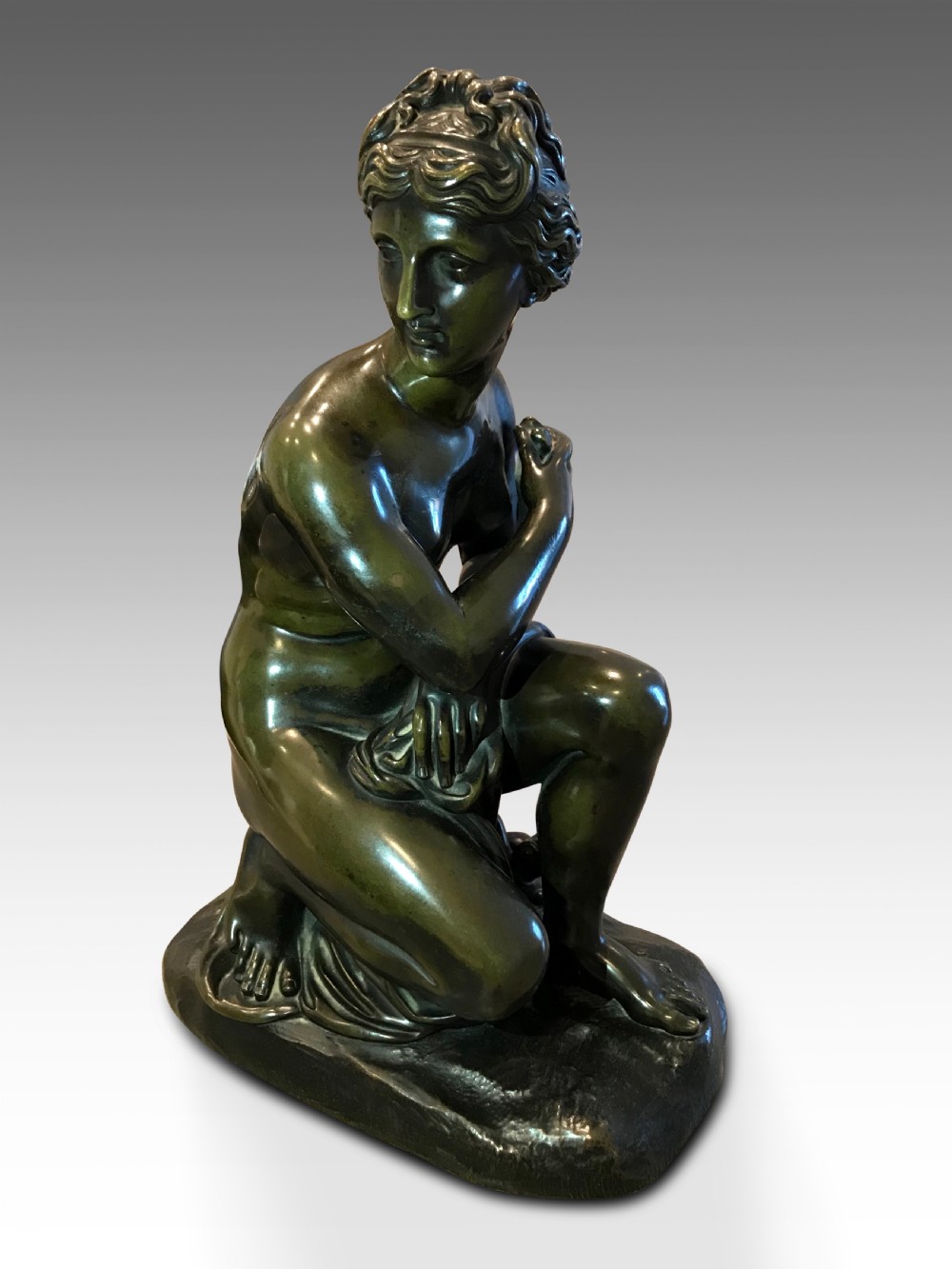 A Rare Victorian example of Kneeling Venus in Bronze.