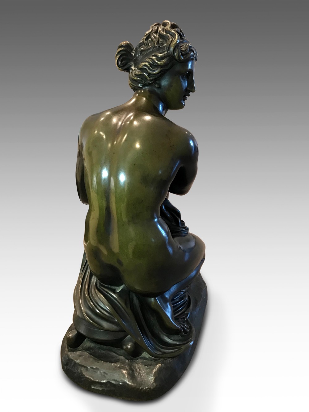 A Rare Victorian example of Kneeling Venus in Bronze. View IV