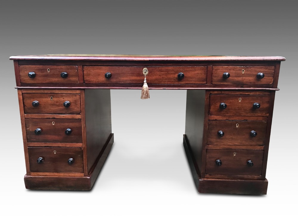 An Early 19th Century Victorian Pedestal Desk View VI