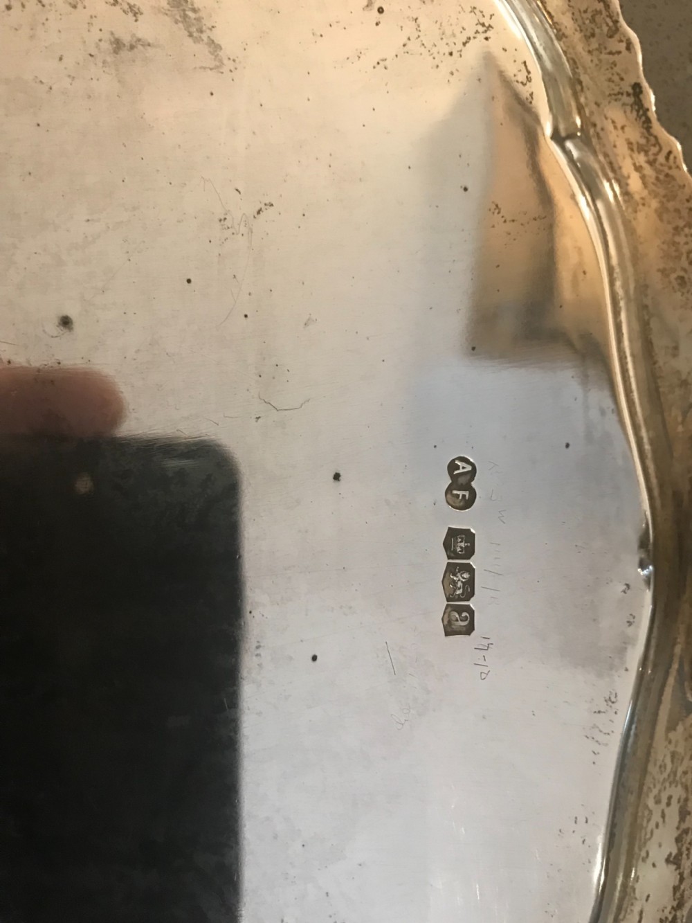 A Solid Silver Tea Serving Tray View IV