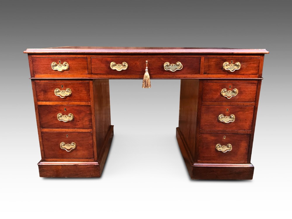 A Victorian Writing Pedestal Desk *New Leather* View II