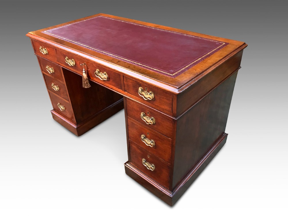 A Victorian Writing Pedestal Desk *New Leather* View VI