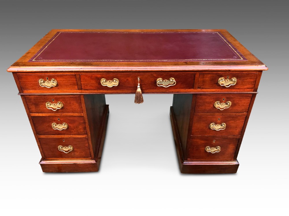 A Victorian Writing Pedestal Desk *New Leather* View VII
