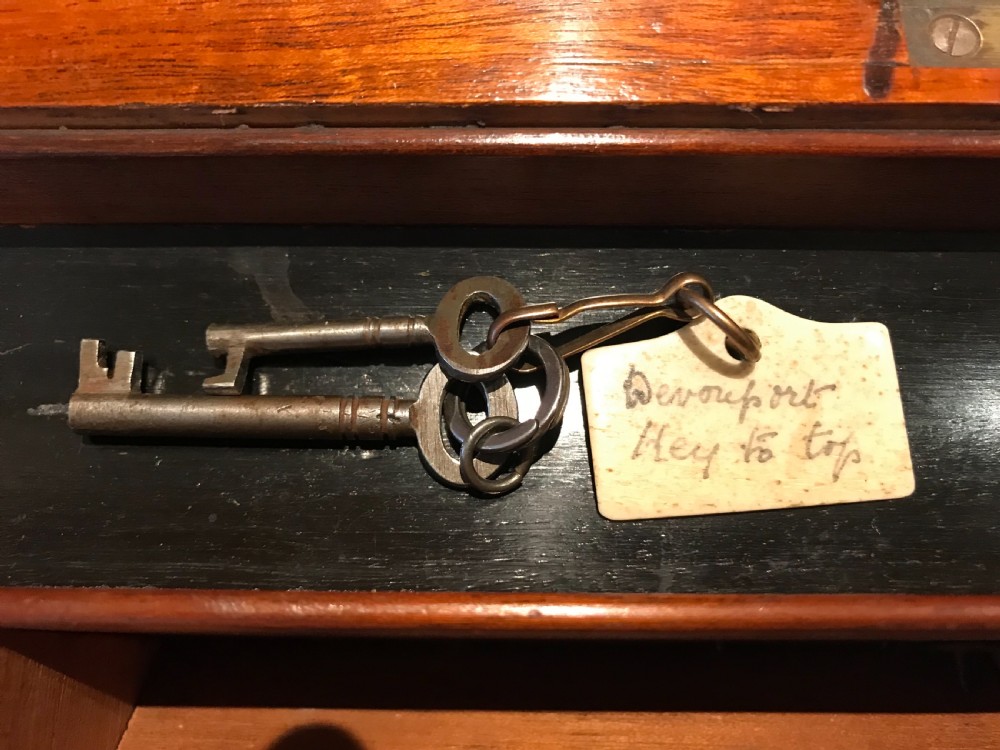 A Figured Walnut Victorian Davenport View VII