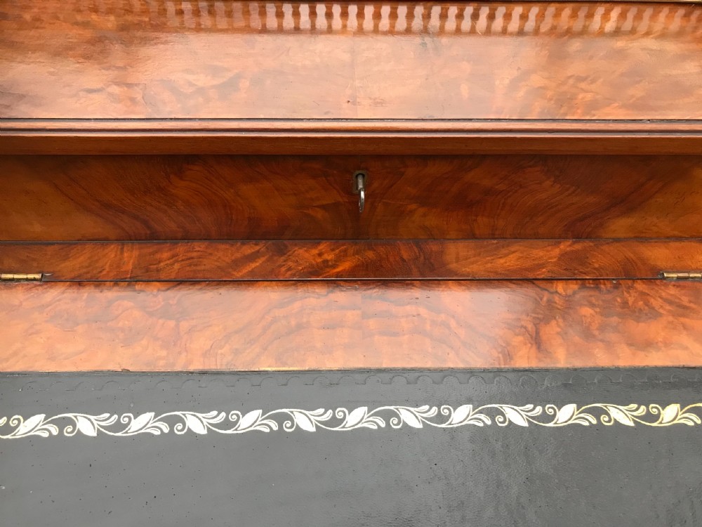 A Figured Walnut Victorian Davenport View IX