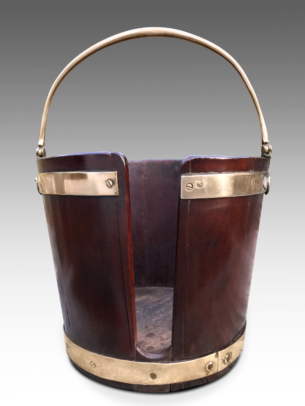 A Handsome Late 18th Century Mahogany
And Brass Bound Plate Bucket 