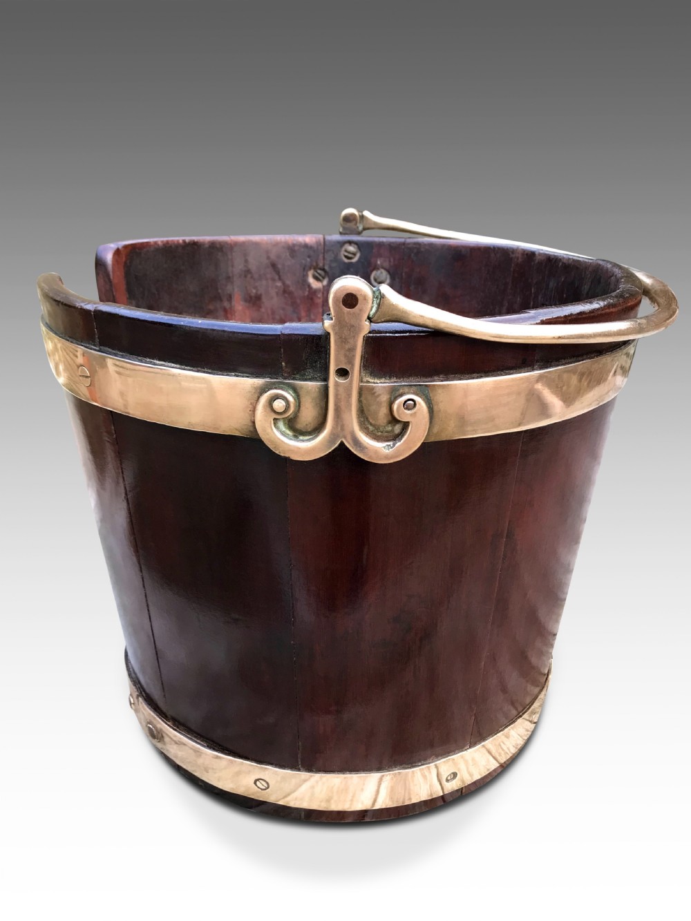 A Handsome Late 18th Century Mahogany
And Brass Bound Plate Bucket  View III