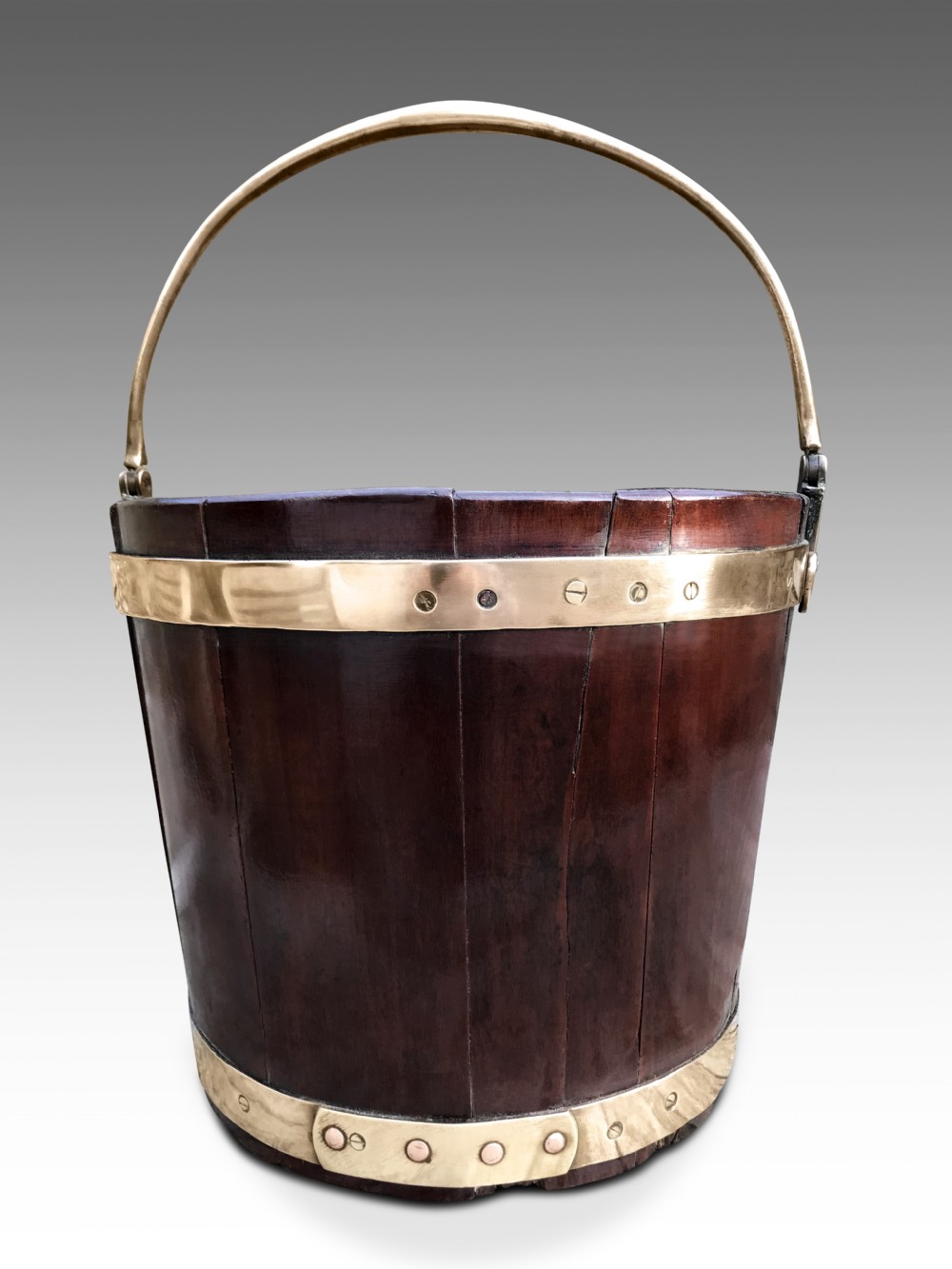 A Handsome Late 18th Century Mahogany
And Brass Bound Plate Bucket  View II