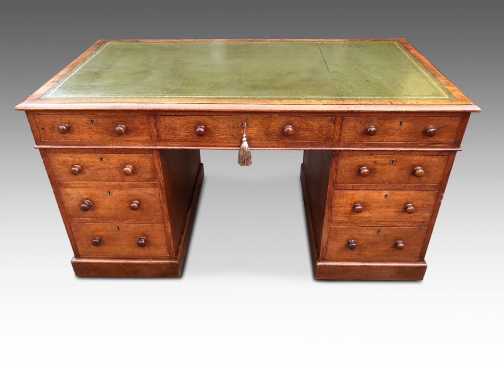 A Handsome Victorian Golden Oak Desk