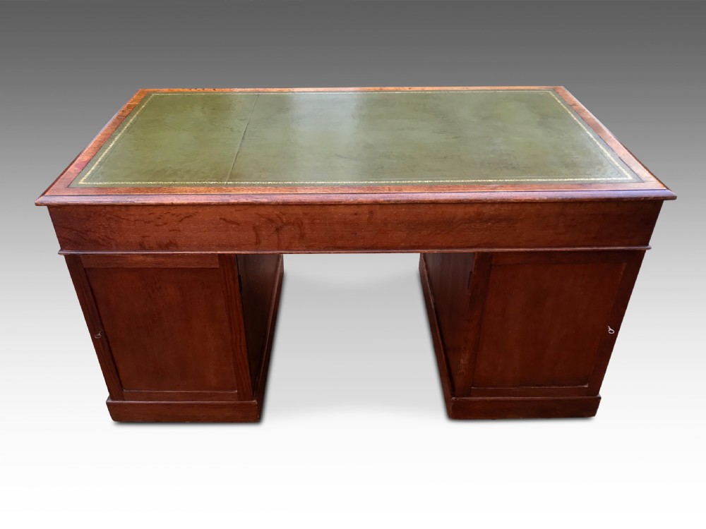 A Handsome Victorian Golden Oak Desk View VI