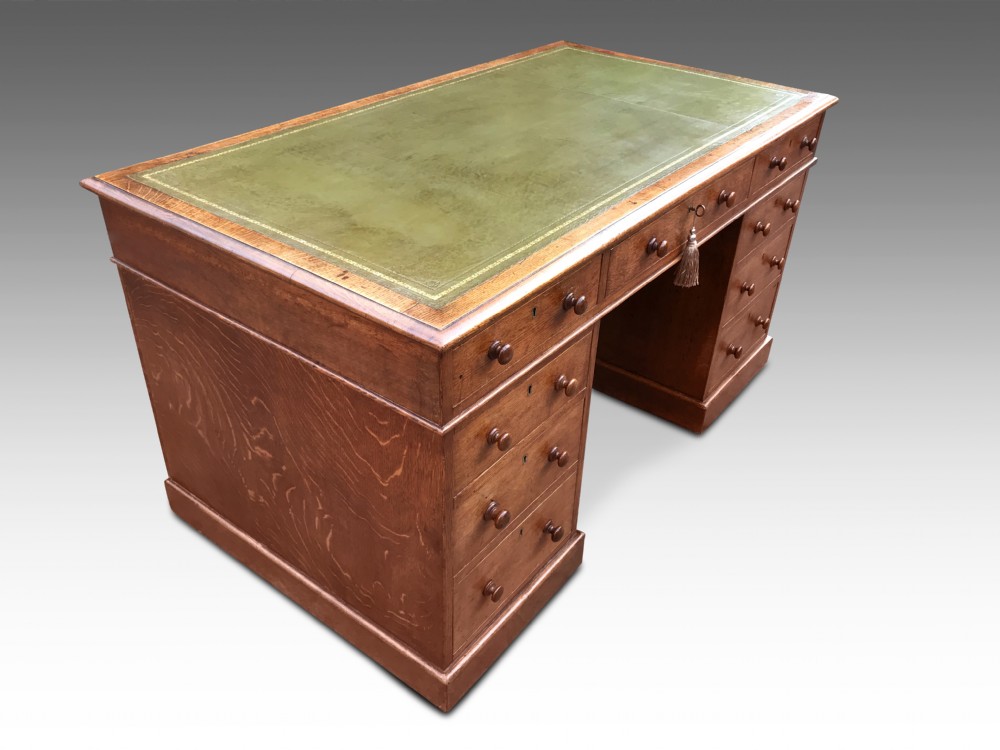 A Handsome Victorian Golden Oak Desk View II