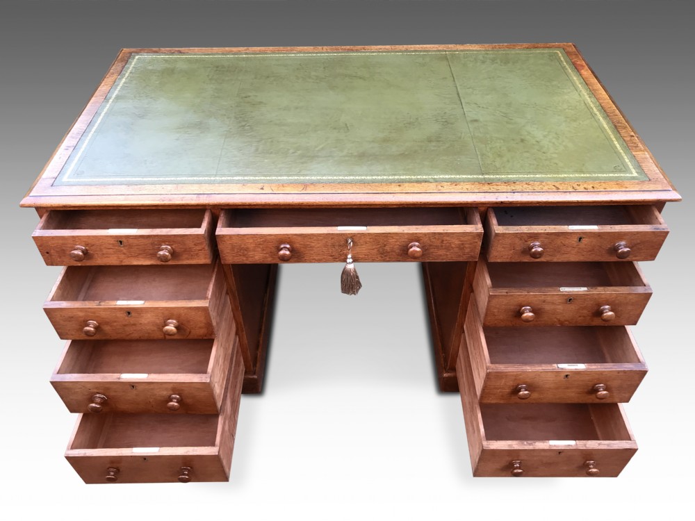 A Handsome Victorian Golden Oak Desk View IV