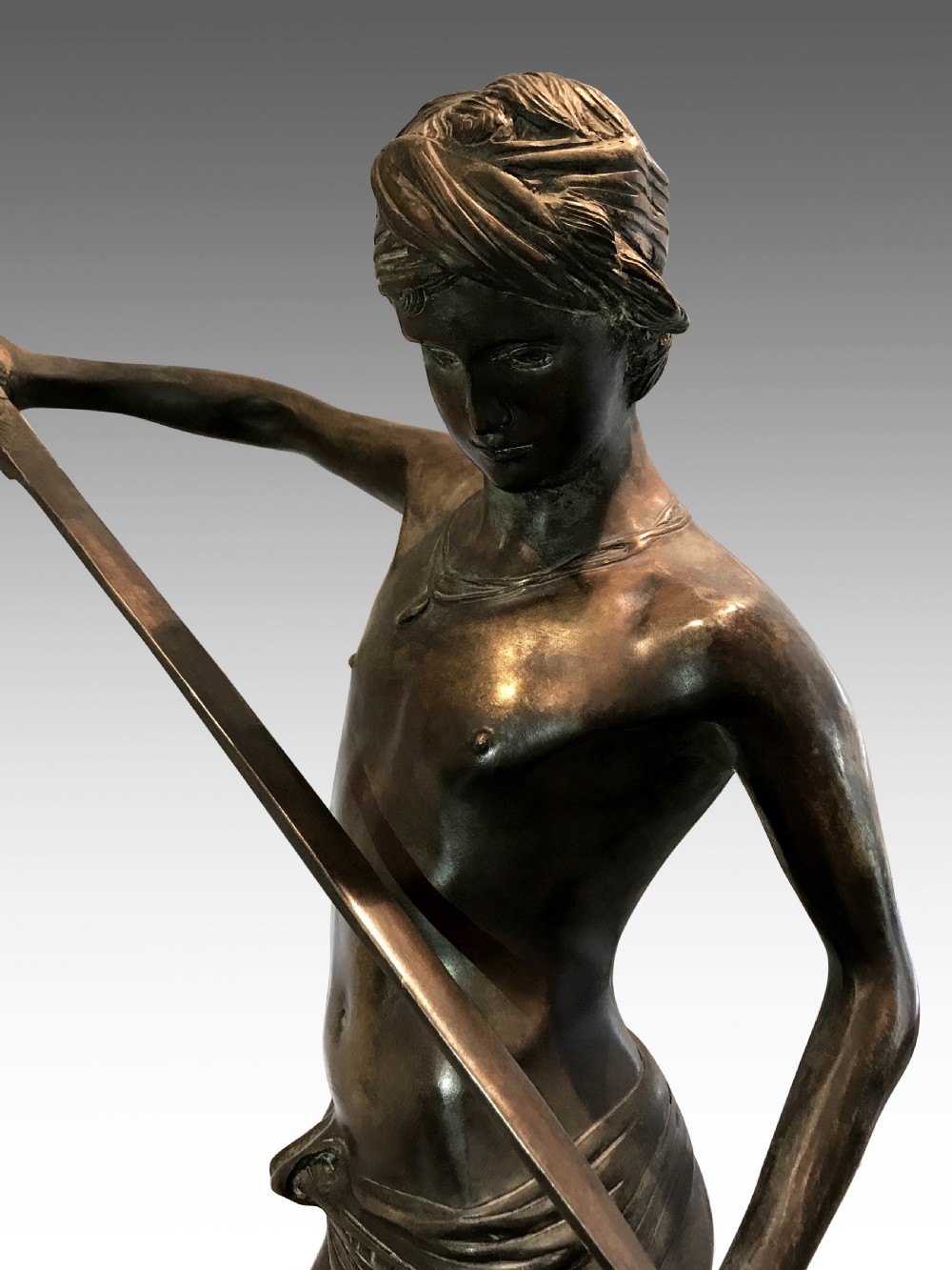 A Large Bronze of David slaying Goliath C1850 View VI