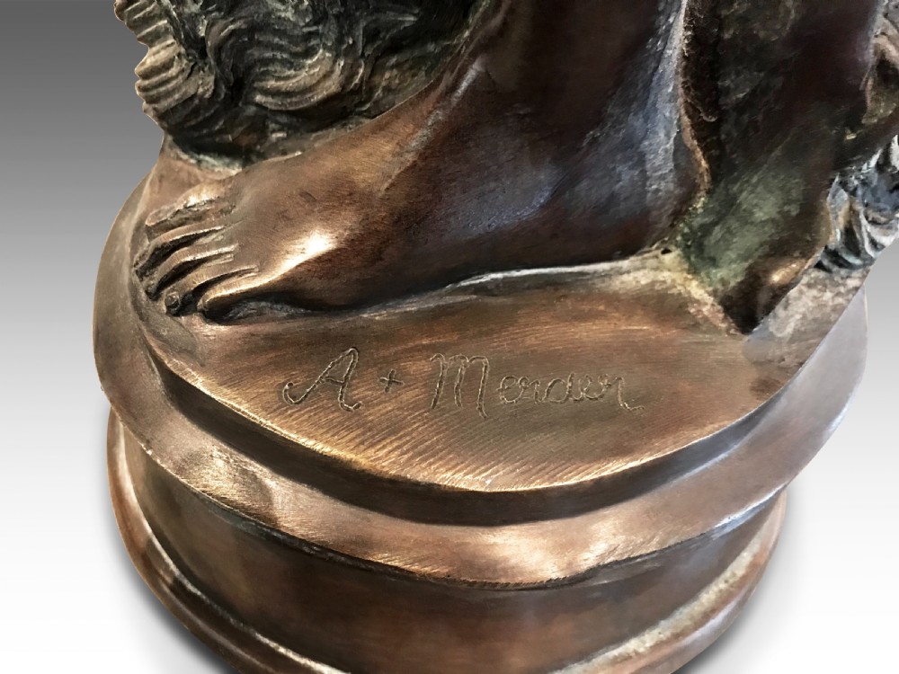 A Large Bronze of David slaying Goliath C1850 View VII