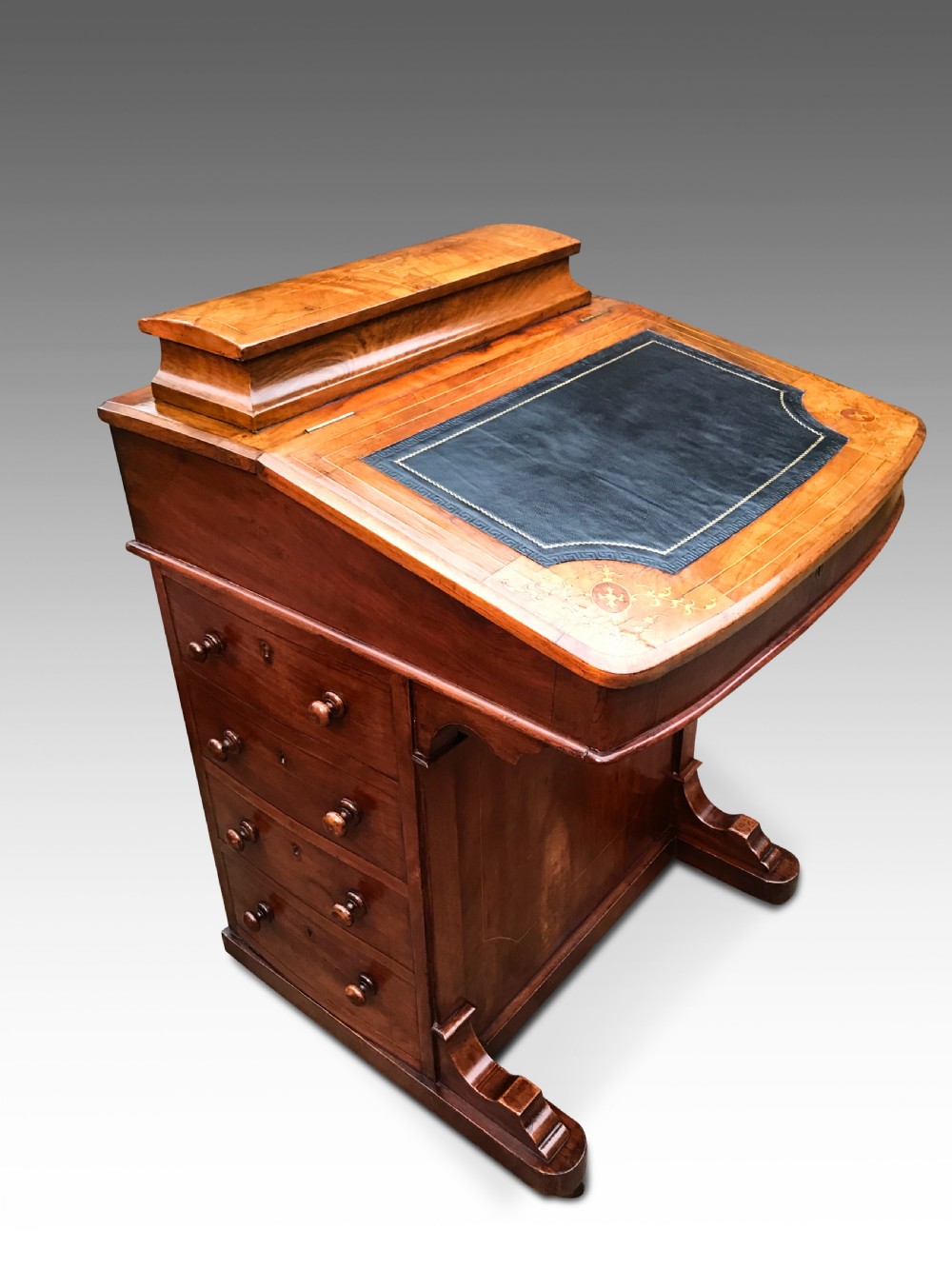 A Fine Victorian Walnut Davenport  View II