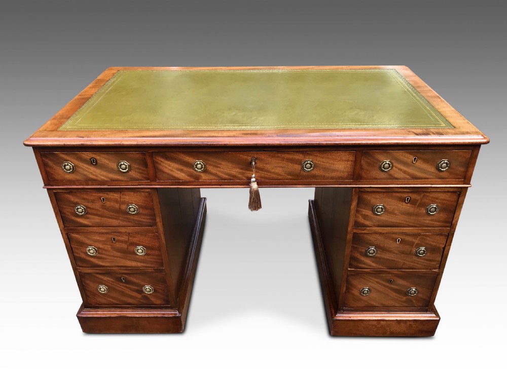 An Exceptional and Rare Figured Mahogany Desk C1880