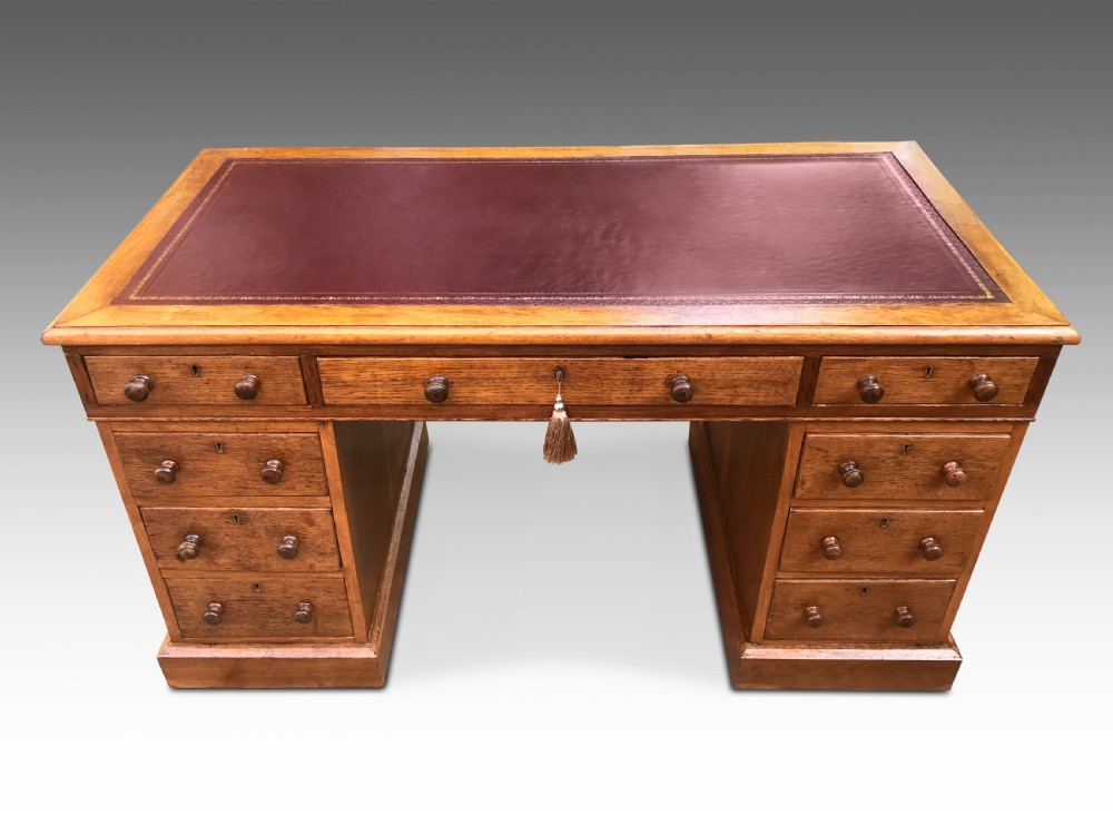 An Attractive Victorian Oak Desk 