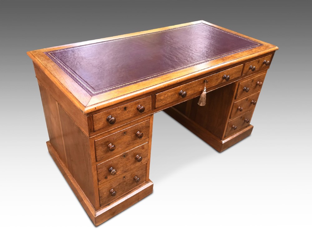 An Attractive Victorian Oak Desk  View II