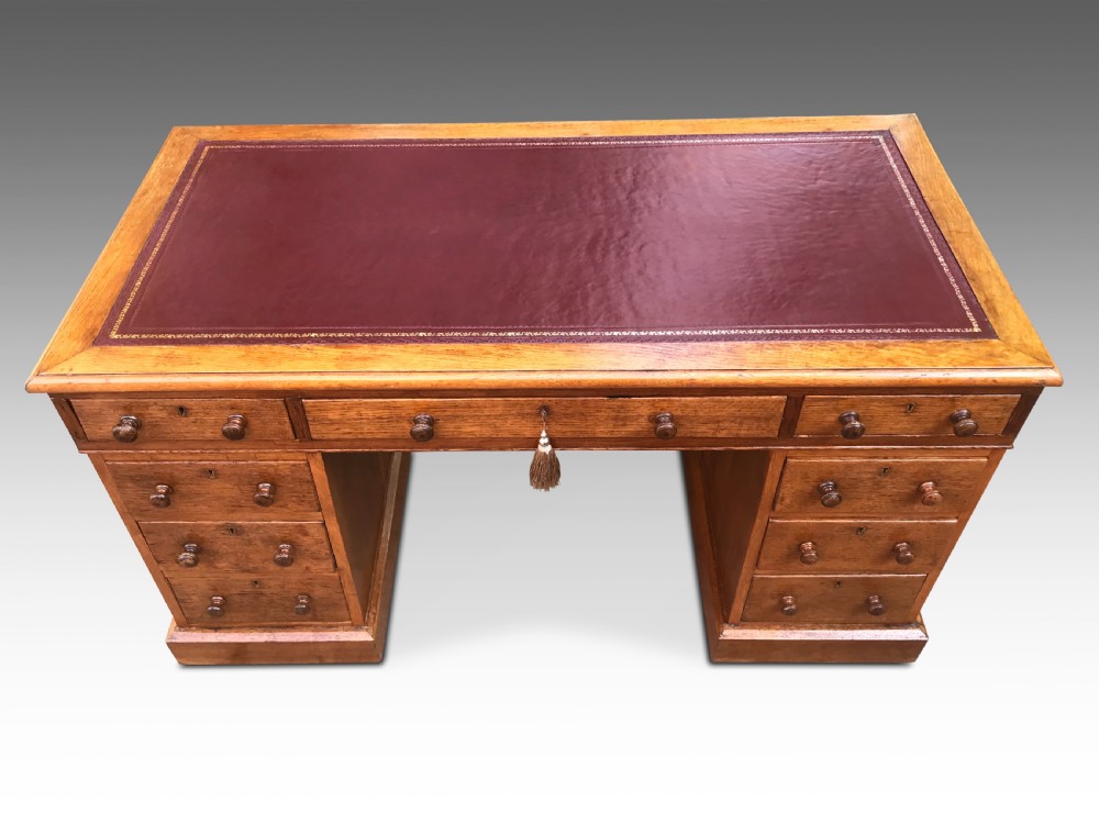 An Attractive Victorian Oak Desk  View III