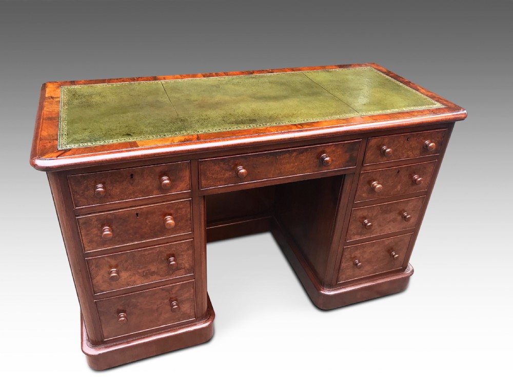 An Attractive Victorian Burr Walnut Desk C1880