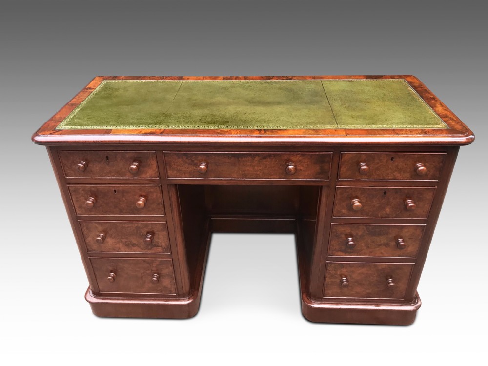 An Attractive Victorian Burr Walnut Desk C1880 View VI