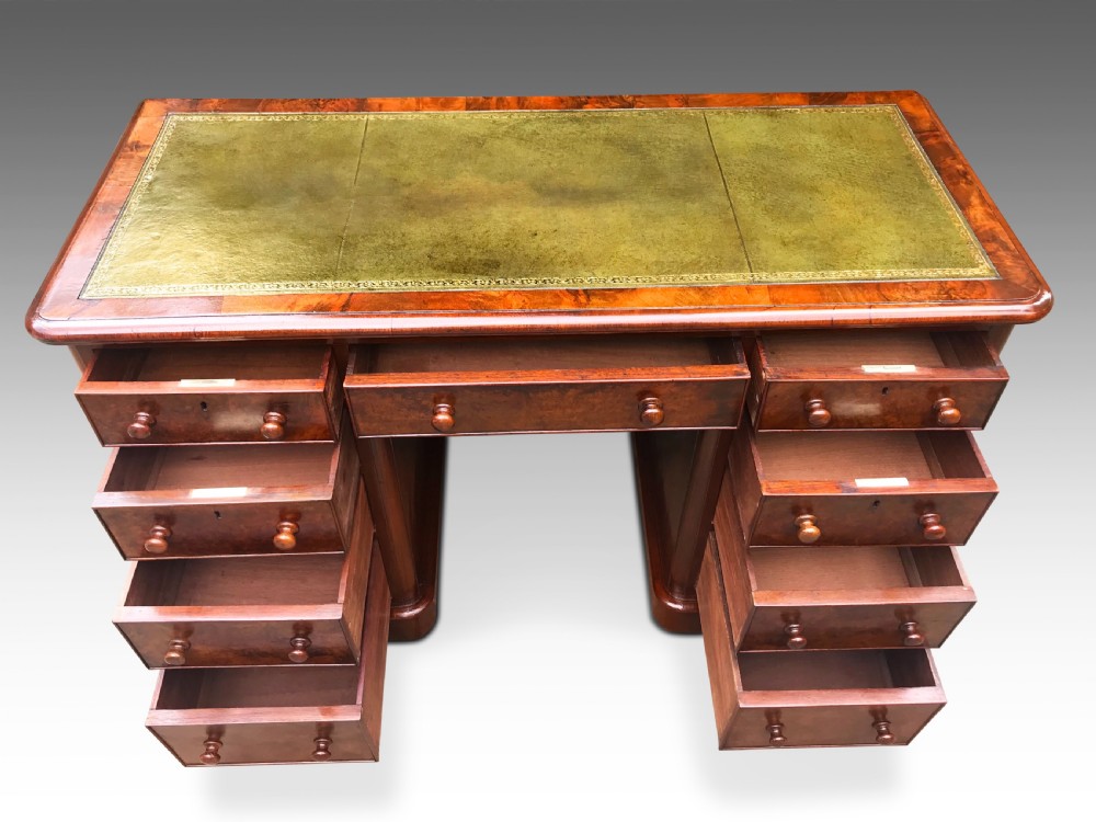 An Attractive Victorian Burr Walnut Desk C1880 View VIII