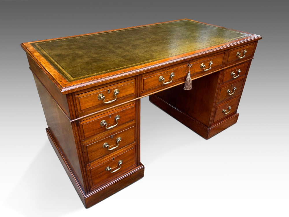 A Large Edwardian Pedestal  Desk View III