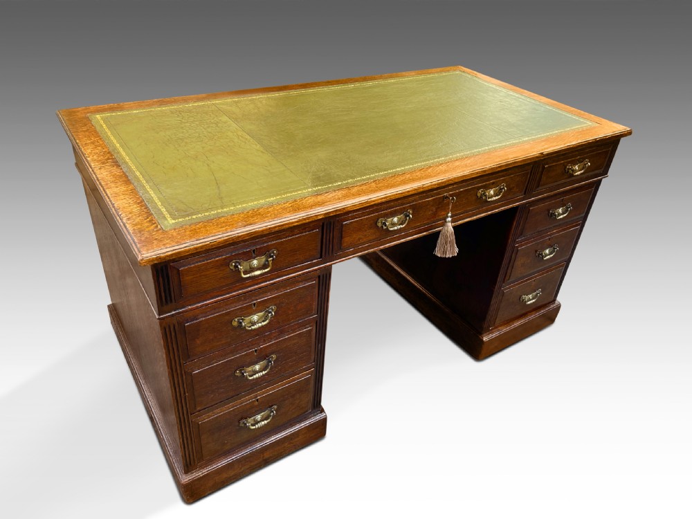 A Large Oak Edwardian Writing Desk  View III
