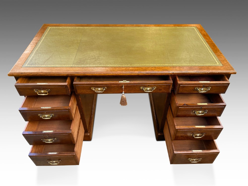 A Large Oak Edwardian Writing Desk  View IV