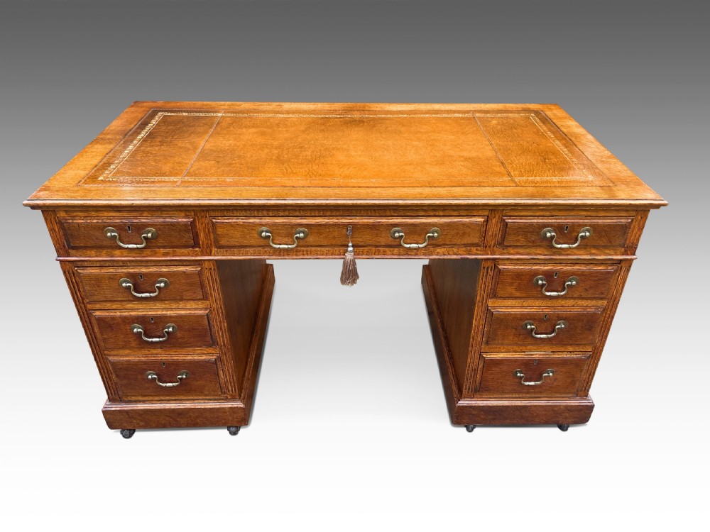 A Stunning Victorian Jas Shoolbred Oak Desk View II