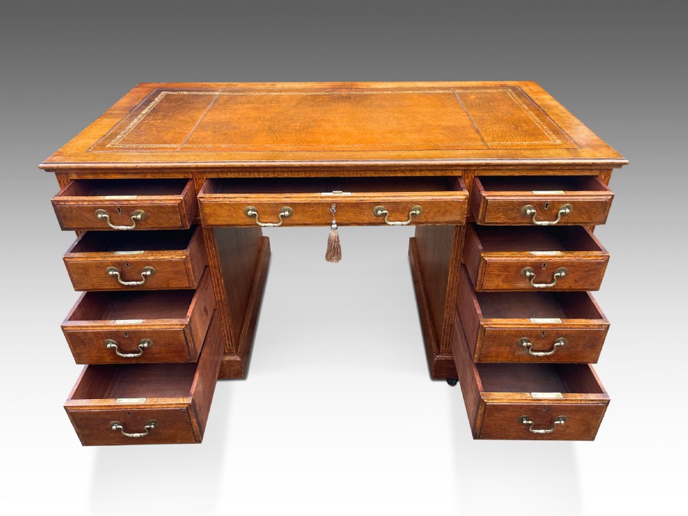 A Stunning Victorian Jas Shoolbred Oak Desk View III