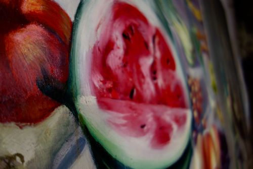 A LARGE PAIR OF NAIVE OIL ON CANVAS PAINTINGS - ADDITIONAL PHOTO 8