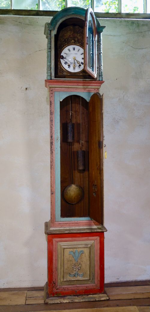 18TH CENTURY PAINTED PORTUGUESE LONGCASE CLOCK - ADDITIONAL PHOTO 10