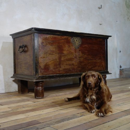 a large 19th century indo dutch chest trunk - CATEGORY: ANTIQUE CHESTS - DATED 19TH CENTURY