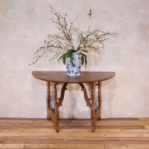 18th century italian demi lune lyre leg console table - CATEGORY: ANTIQUE TABLES - DATED 18TH CENTURY
