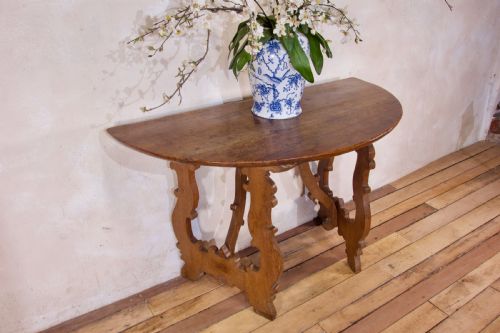 18TH CENTURY ITALIAN DEMI LUNE LYRE LEG CONSOLE TABLE - ADDITIONAL PHOTO 2