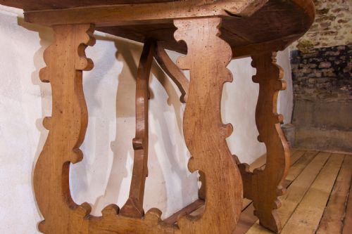 18TH CENTURY ITALIAN DEMI LUNE LYRE LEG CONSOLE TABLE - ADDITIONAL PHOTO 6