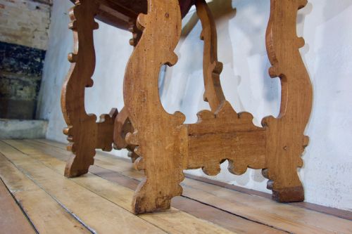 18TH CENTURY ITALIAN DEMI LUNE LYRE LEG CONSOLE TABLE - ADDITIONAL PHOTO 10