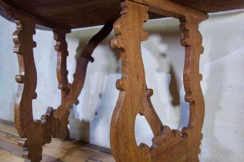18TH CENTURY ITALIAN DEMI LUNE LYRE LEG CONSOLE TABLE - ADDITIONAL PHOTO 11