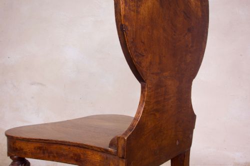 A 19THCENTURY WILLIAM IV ELM AND BURR ELM HALL CHAIR - ADDITIONAL PHOTO 12