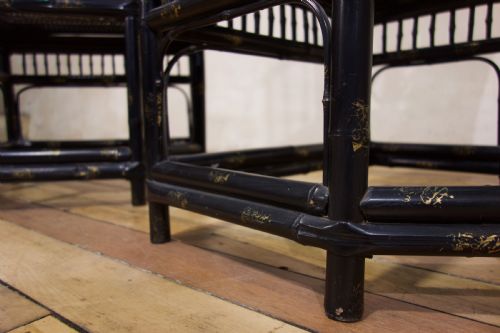 20TH CENTURY EBONISED BRIGHTON PAVILION BAMBOO ARMCHAIRS - ADDITIONAL PHOTO 2