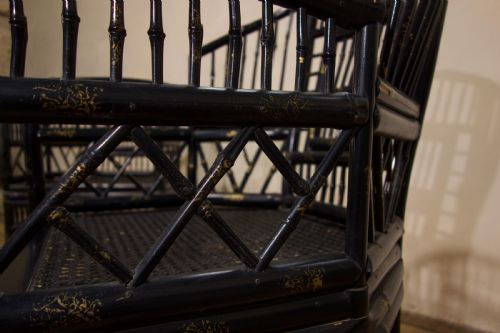 20TH CENTURY EBONISED BRIGHTON PAVILION BAMBOO ARMCHAIRS - ADDITIONAL PHOTO 4
