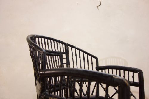 20TH CENTURY EBONISED BRIGHTON PAVILION BAMBOO ARMCHAIRS - ADDITIONAL PHOTO 5