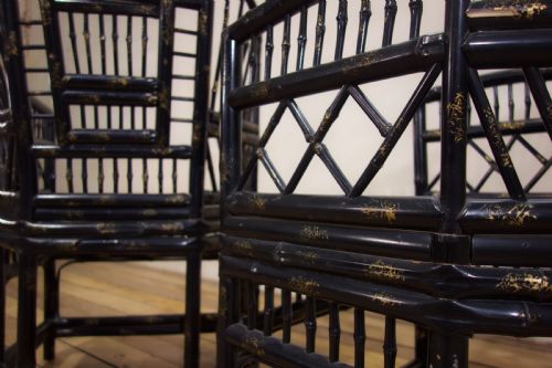 20TH CENTURY EBONISED BRIGHTON PAVILION BAMBOO ARMCHAIRS - ADDITIONAL PHOTO 6