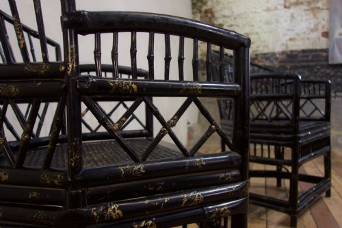 20TH CENTURY EBONISED BRIGHTON PAVILION BAMBOO ARMCHAIRS - ADDITIONAL PHOTO 11