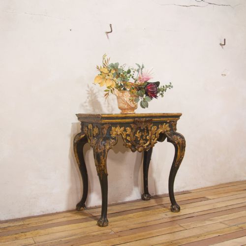 18TH CENTURY BAROQUE PIEDMONTESE ITALIAN MARBLE PAINTED CONSOLE TABLE - ADDITIONAL PHOTO 5